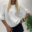 maglioncino con scollo tondo mezza manica snow